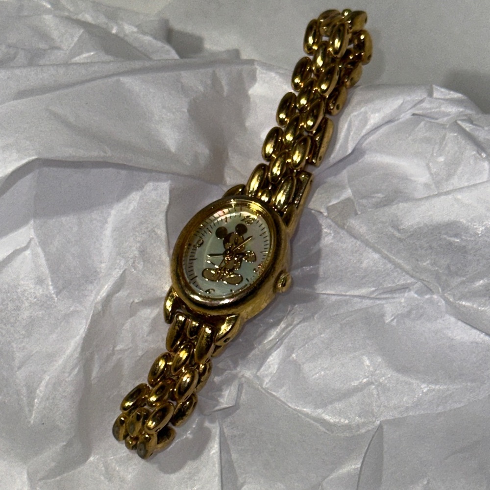 Gold Tone Mickey Mouse Women's Watch with Classic Design
